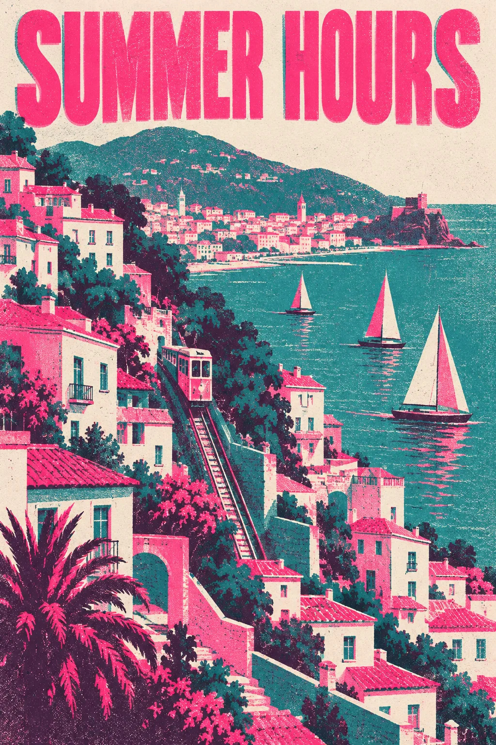 Riso City Poster, made with GPT Image 2.5 Sunburst