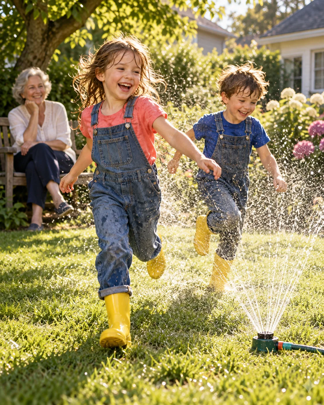 Sprinkler Afternoon, made with GPT Image 2.5 Sunburst