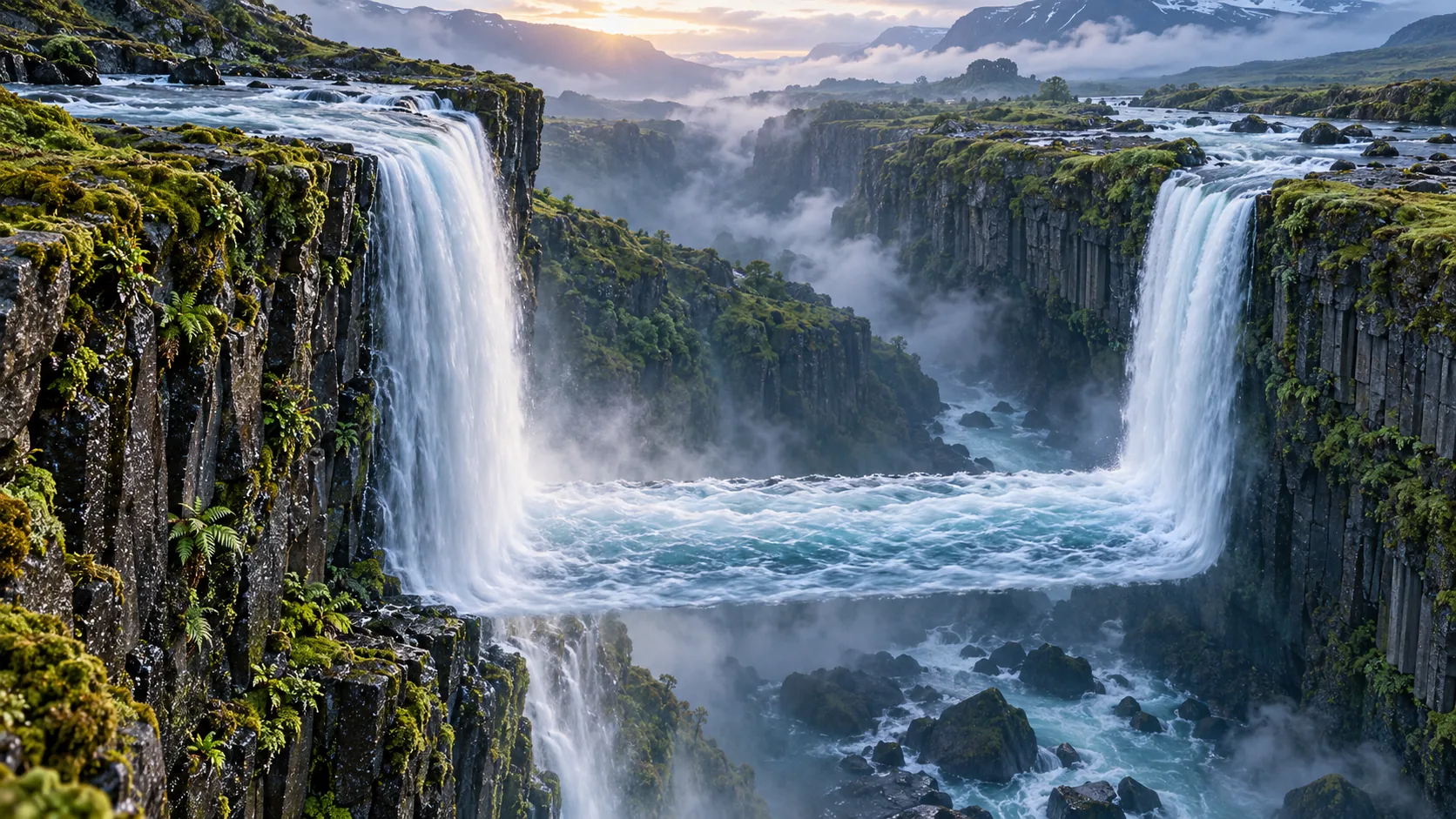 Staple Shaped Waterfall, made with GPT Image 2.5 Sunburst