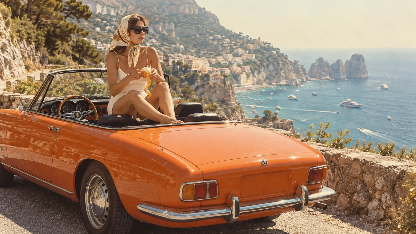 Tangerine Convertible, made with GPT Image 2.5 Sunburst