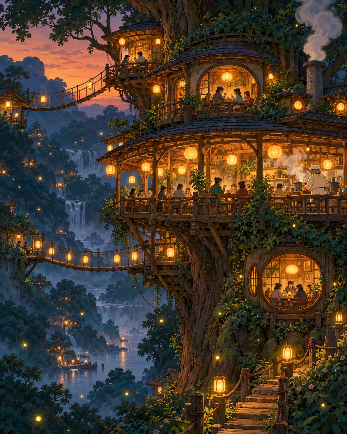 Treehouse Restaurant, made with GPT Image 2.5 Sunburst