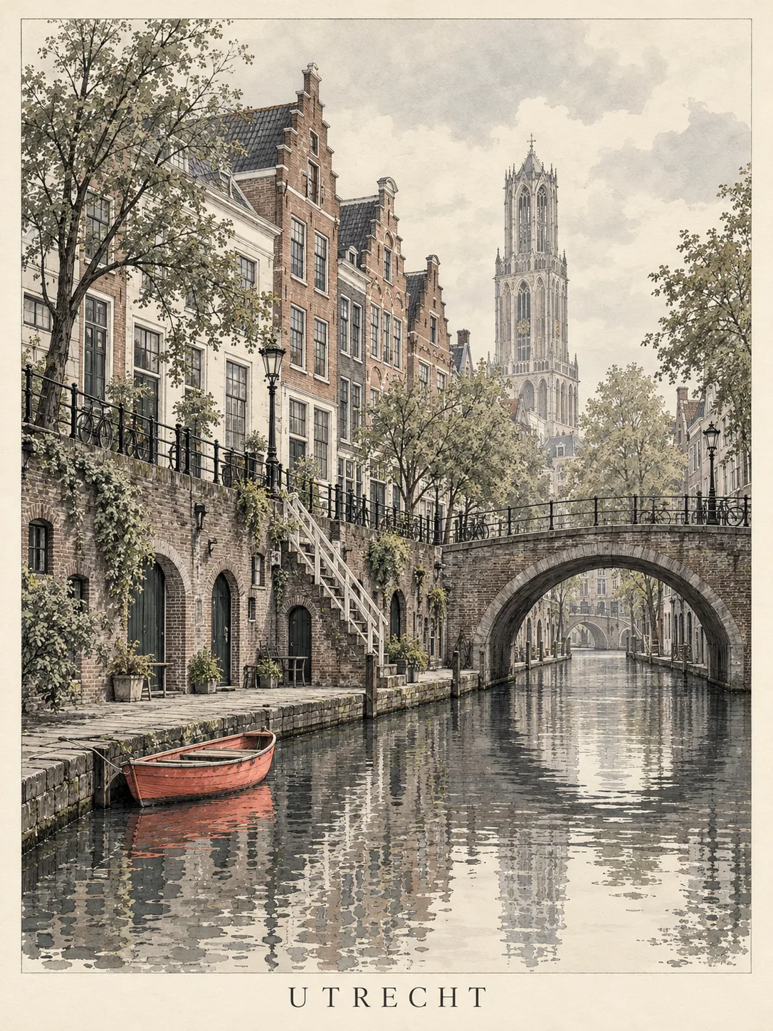 Utrecht Canal Lines, made with GPT Image 2.5 Sunburst