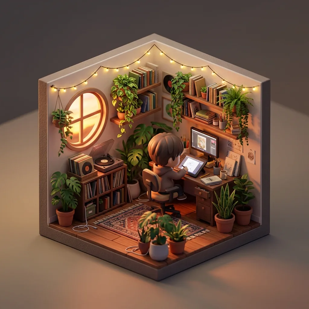 Isometric Room Cube, made with Nano Banana 2.1