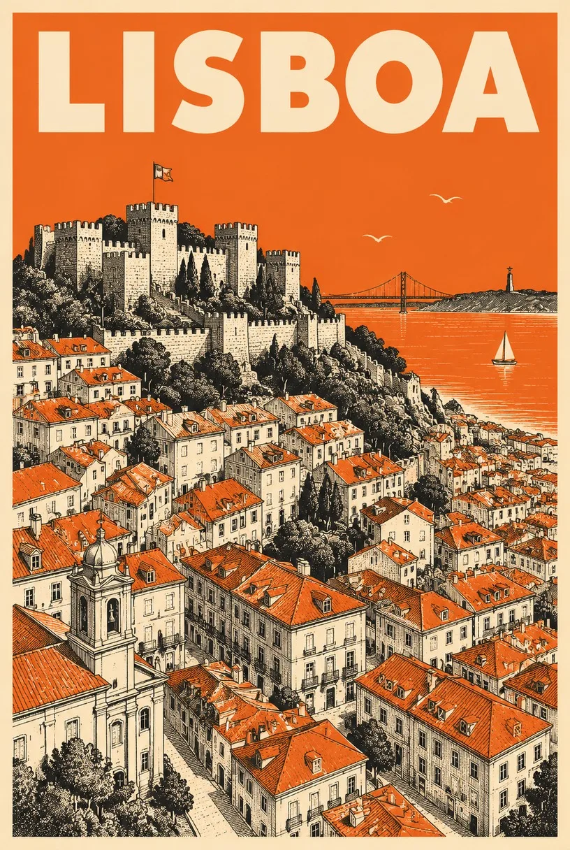 Mid-Century Travel Poster, made with GPT Image 2.5 Sunburst