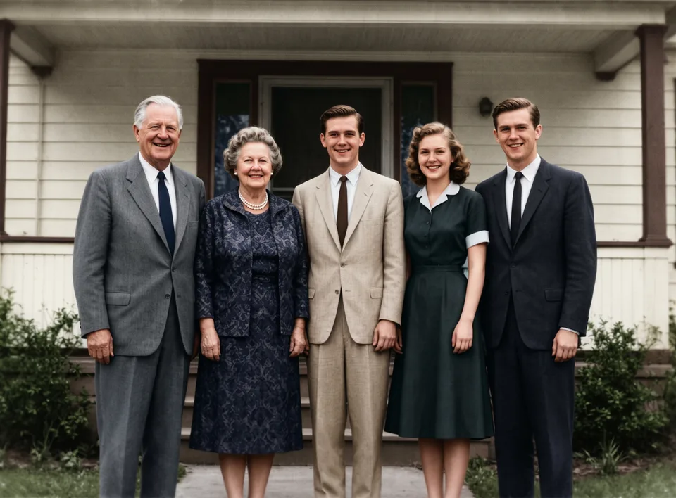 Dasselbe Familienfoto · restauriert und koloriert