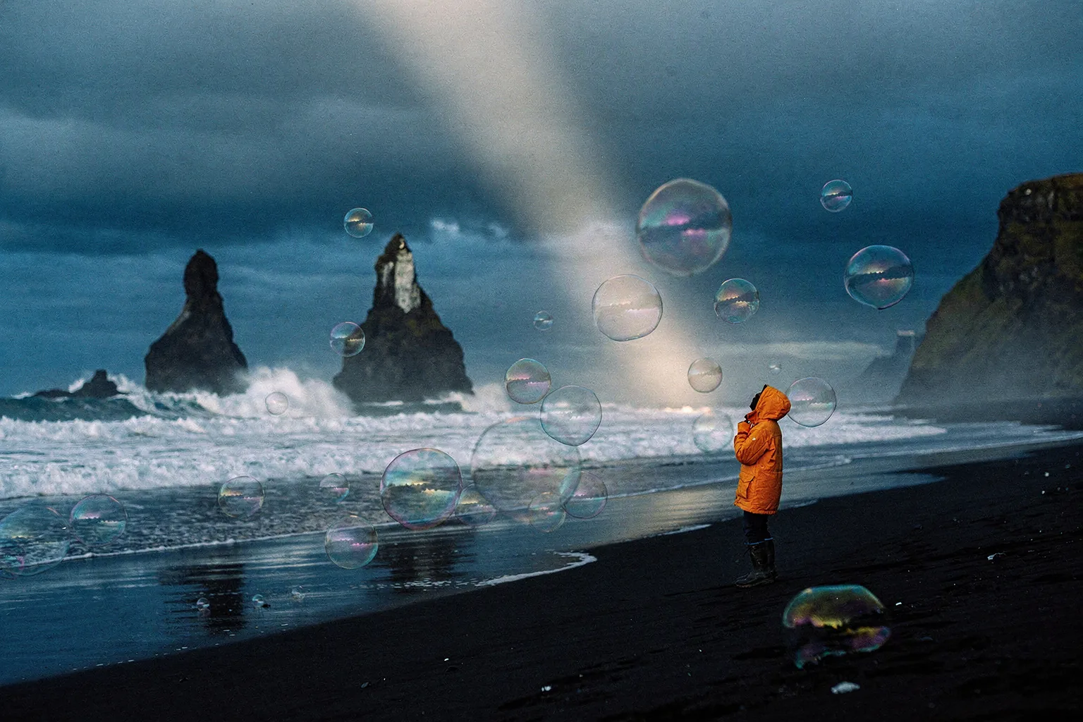 Black Sand Bubbles