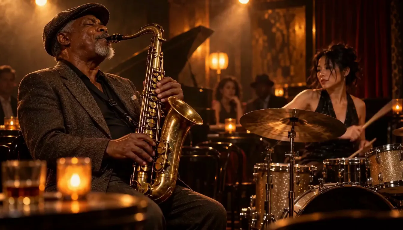 Whip pan at the jazz club