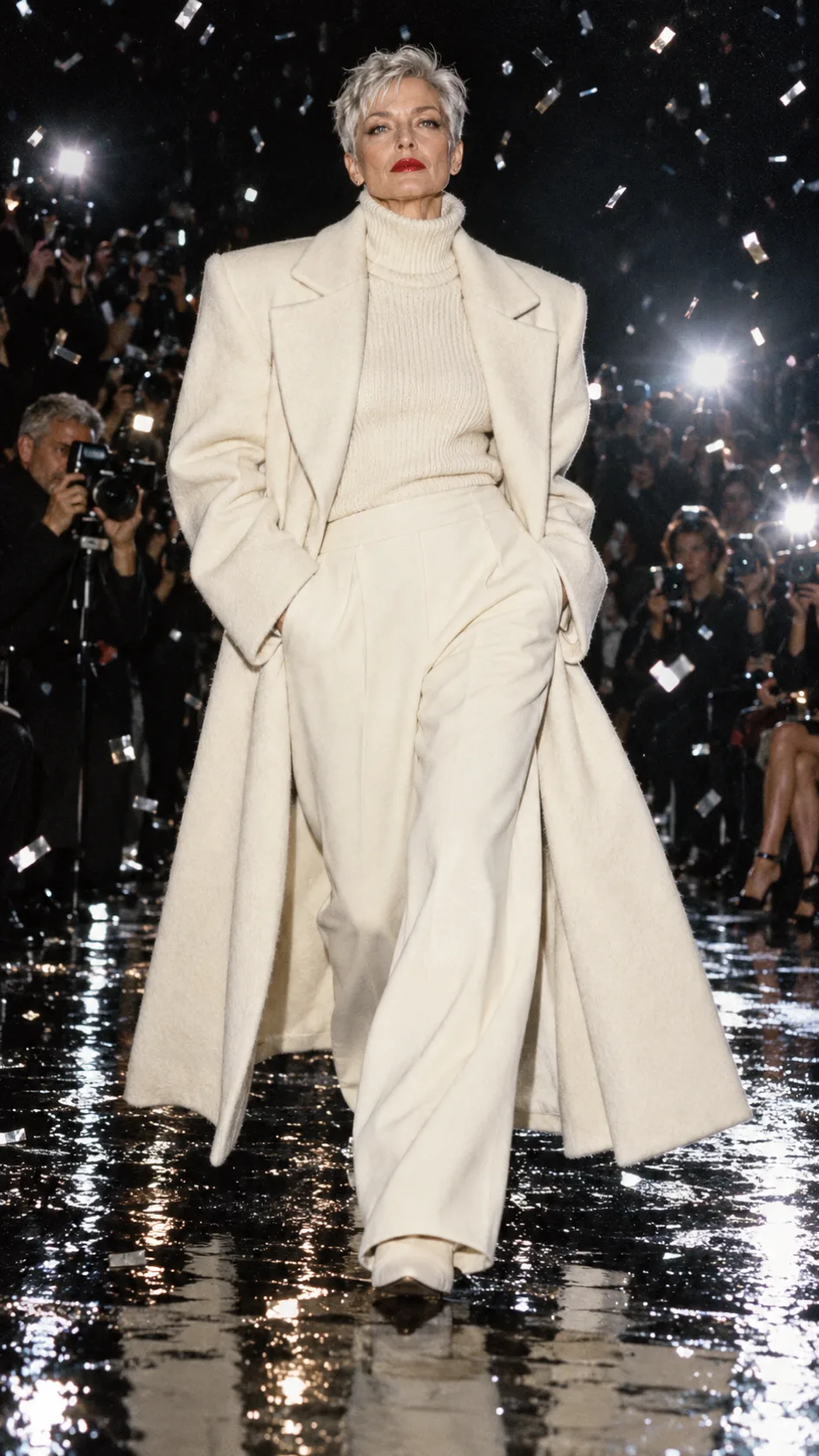 Silver crop, cream tailoring
