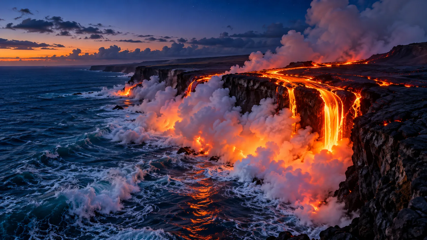 Where lava meets the sea