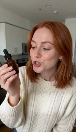 Subtitles over a moving hand